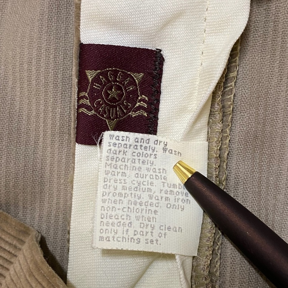 Vtg 80s Haggar Casuals Trousers Mens 40x25 Khaki Tan Wide Wale Corduroy Heritage - Picture 9 of 16